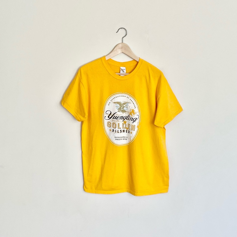Yuengling Golden Pilsner Beer Graphic Yellow T Shirt Adult size Large
